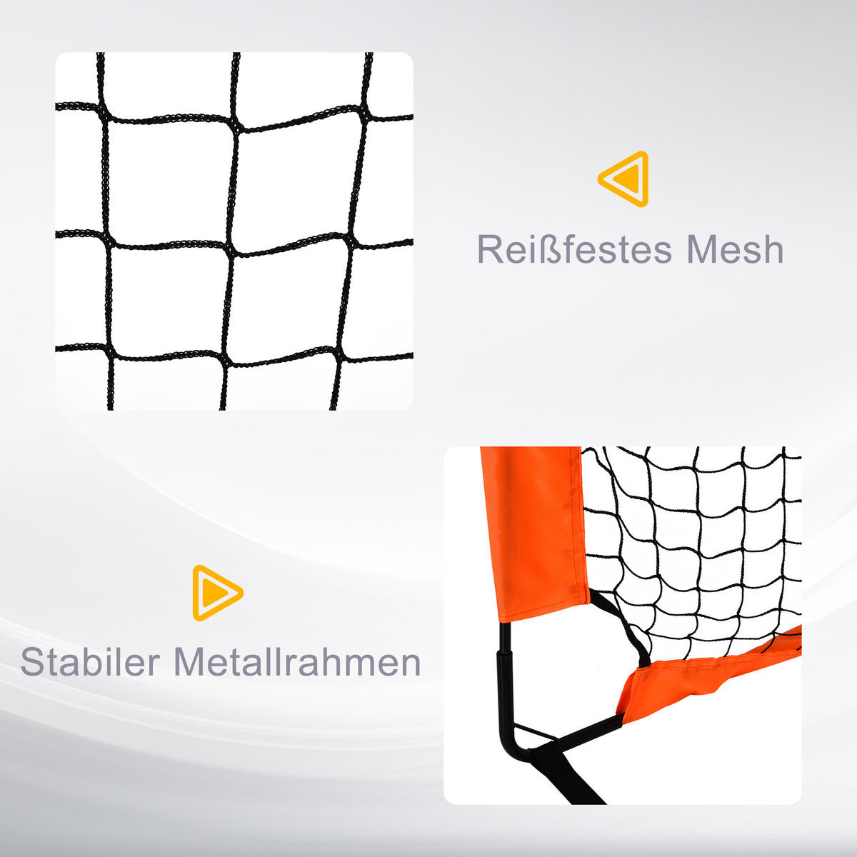 FUSSBALLTOR DE-10567 Set, 183x90x90 cm mit Tragetasche Orange - Orange, Metall (90/183cm) - ComfortXL