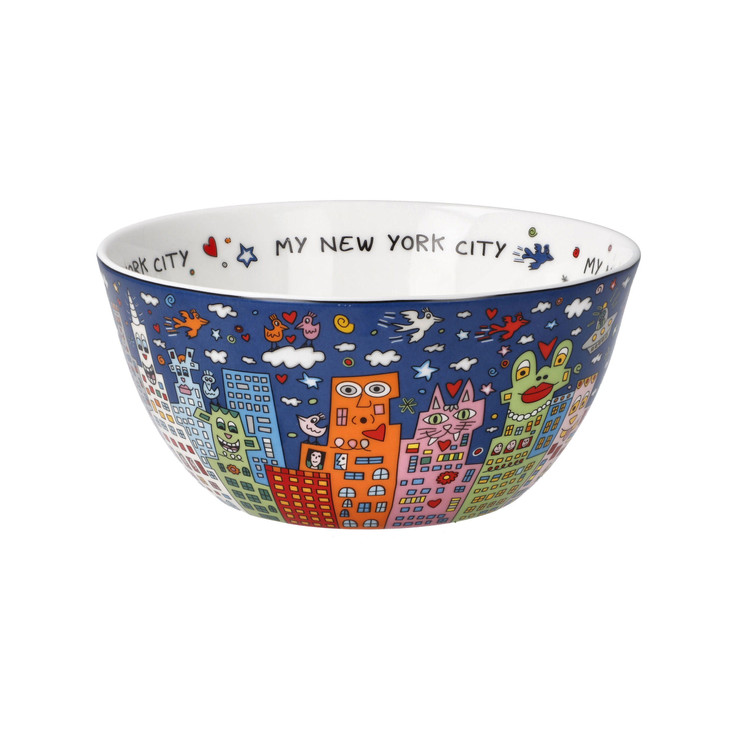 KÜNSTLERSCHALE James Rizzi - My New York City Night, Pop Art, Fine Bone China, Bunt, 15 cm - Multicolor, Keramik (7cm) - Goebel