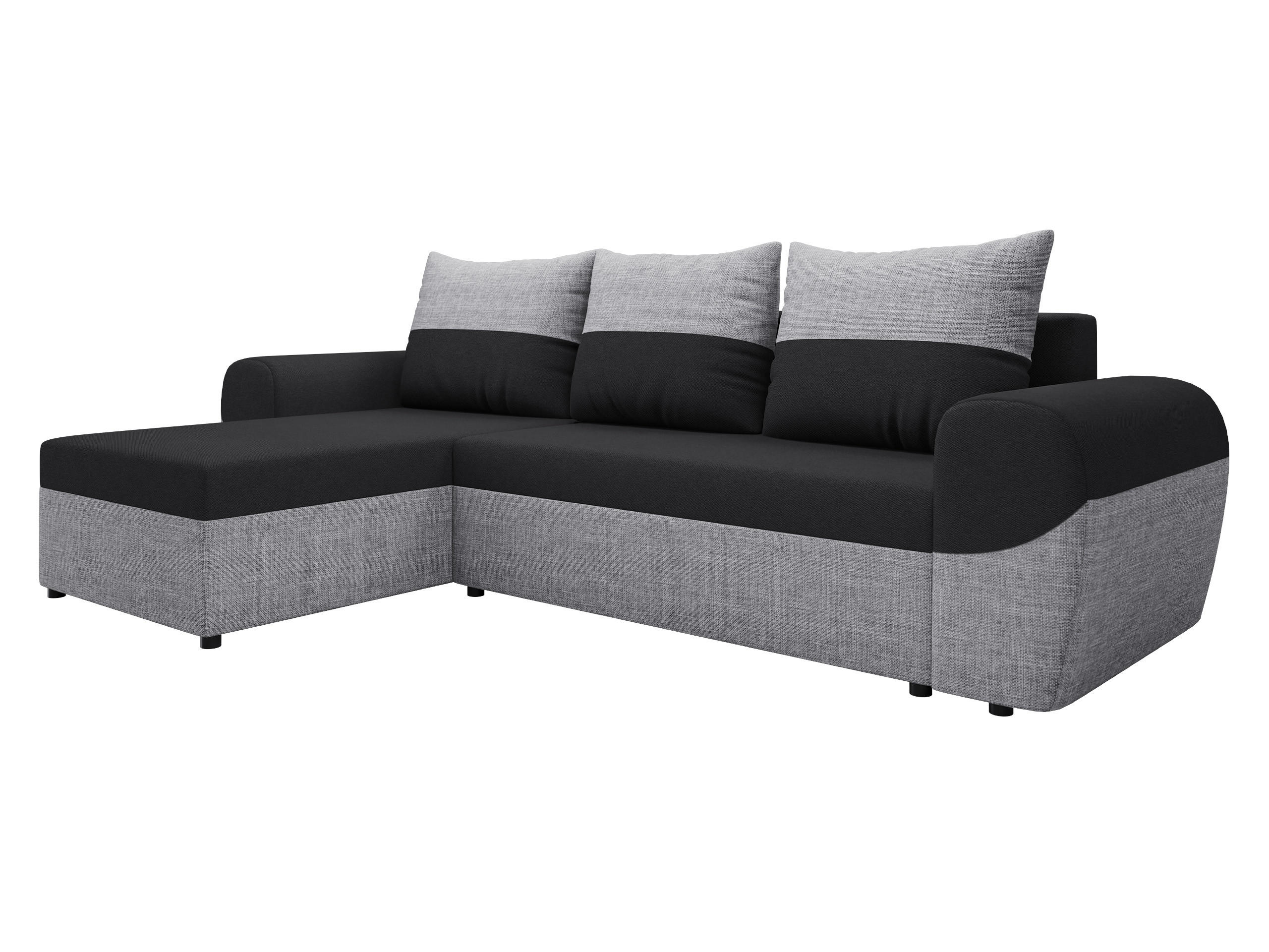 ECKSOFA Mader - Hellgrau/Schwarz, Holz/Kunststoff (260/140cm) - MIRJAN24