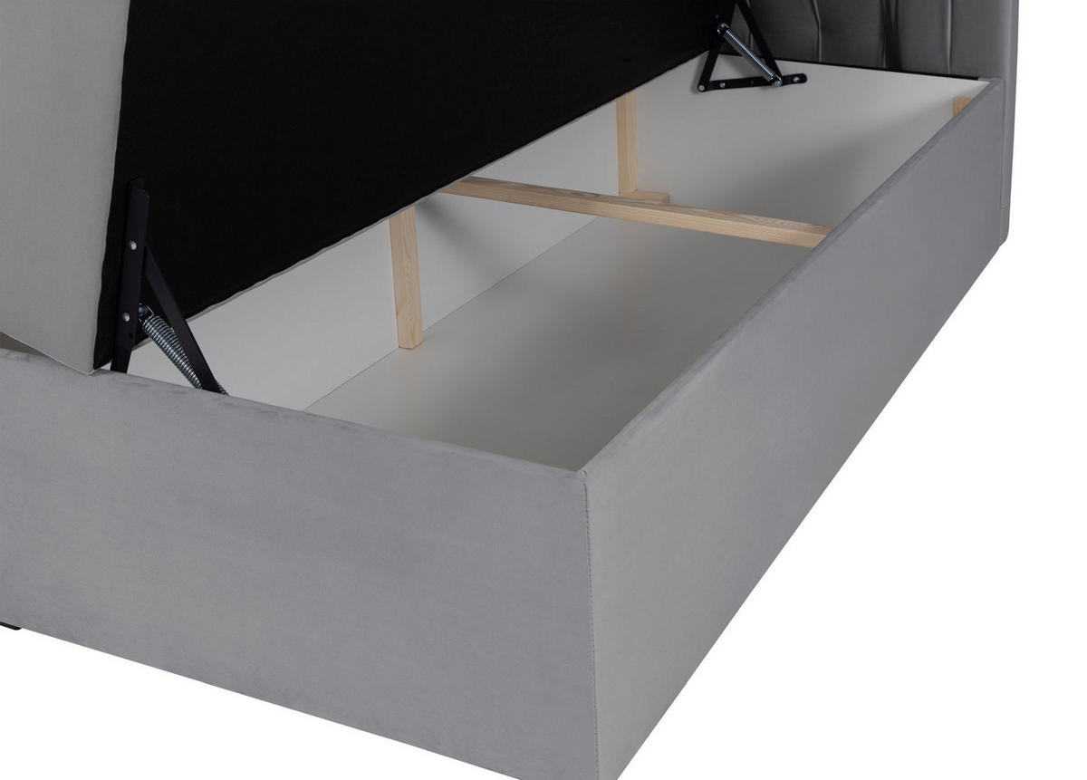 BOXBETT Daissy Grau Samt 140x200 cm - Grau, Textil (140/200cm) - Selsey