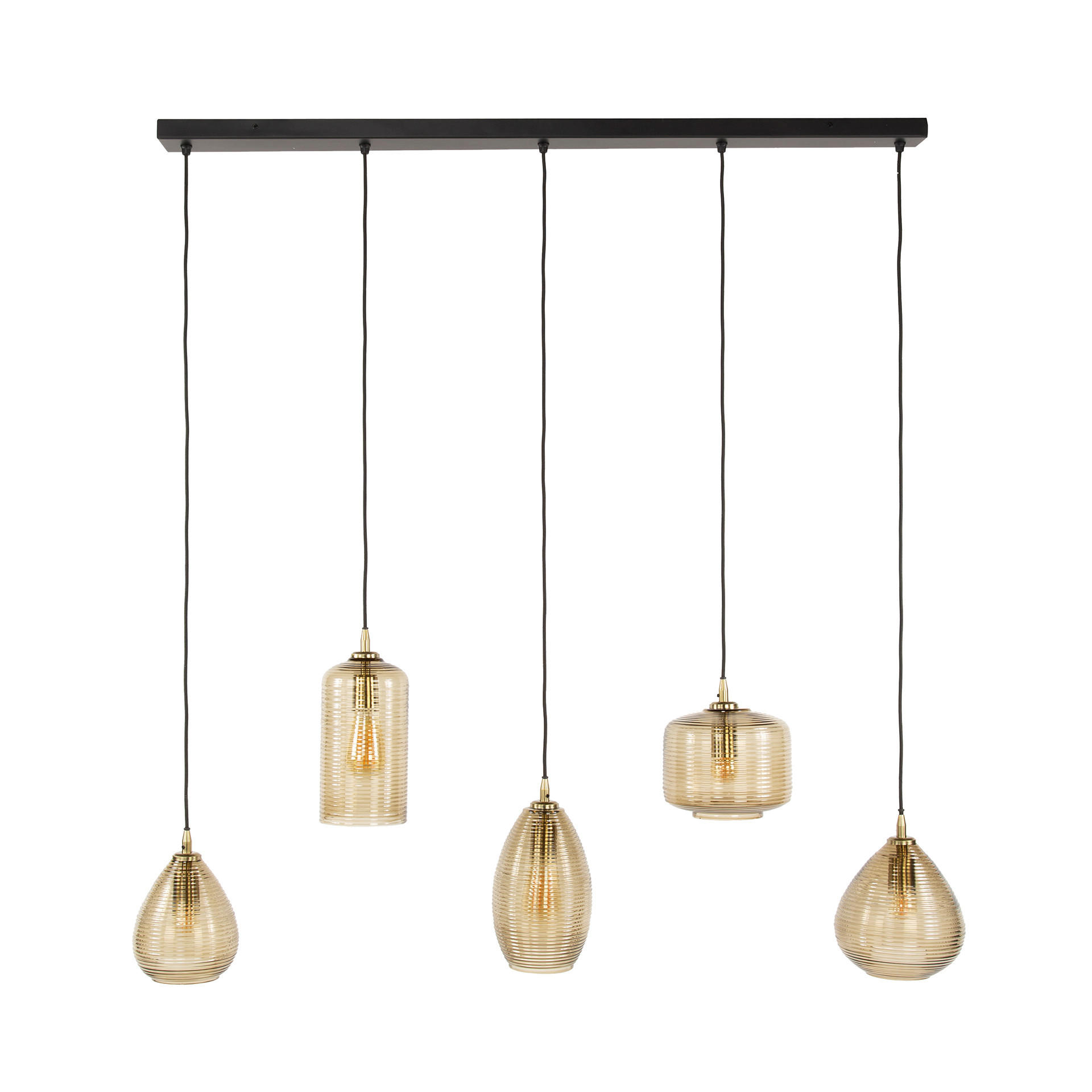 HÄNGELAMPE Stripe Braun 20/126/150 cm - Braun, Glas (20/126/150cm) - Hoyz Collection