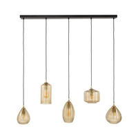 HÄNGELAMPE Stripe Braun 20/126/150 cm - Braun, Glas (20/126/150cm) - Hoyz Collection