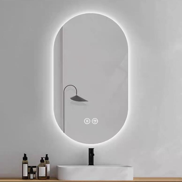 LED Badezimmerspiegel 60x90x3cm Silber, 3 Lichtfarben dimmbar mit Entspiegelung - Silberfarben, Glas (60/90/3cm) - Modfu