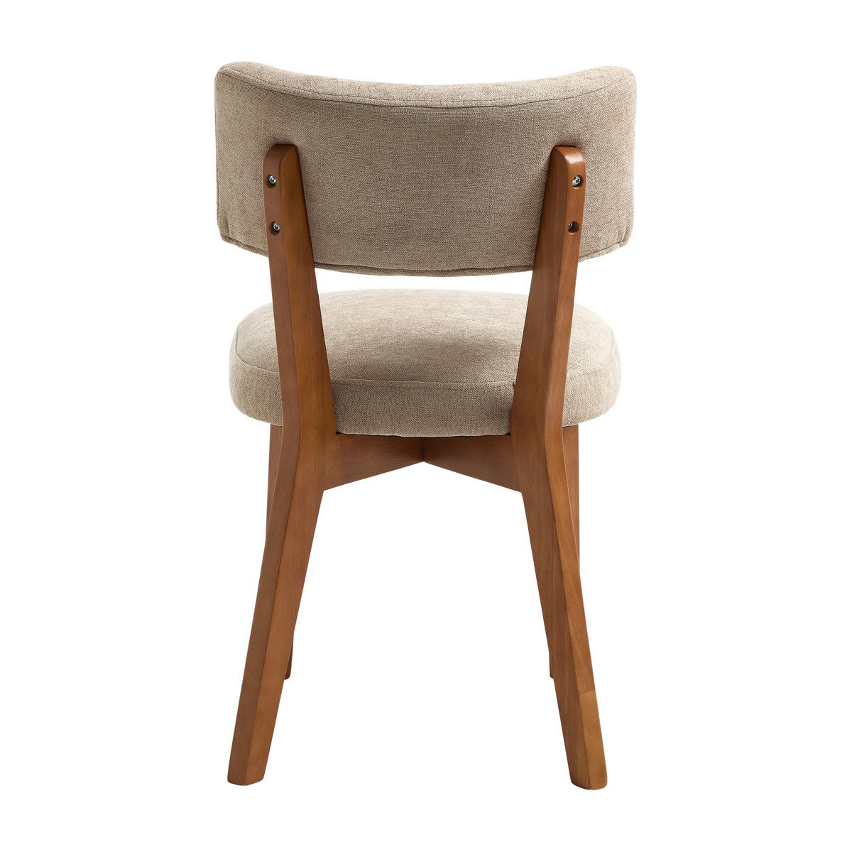 STÜHLE 2er-Set Esszimmerstuhl,Massivholz,Leinenstoff,Khaki - Braun, Textil (47/77/54.5cm) - LVHOM