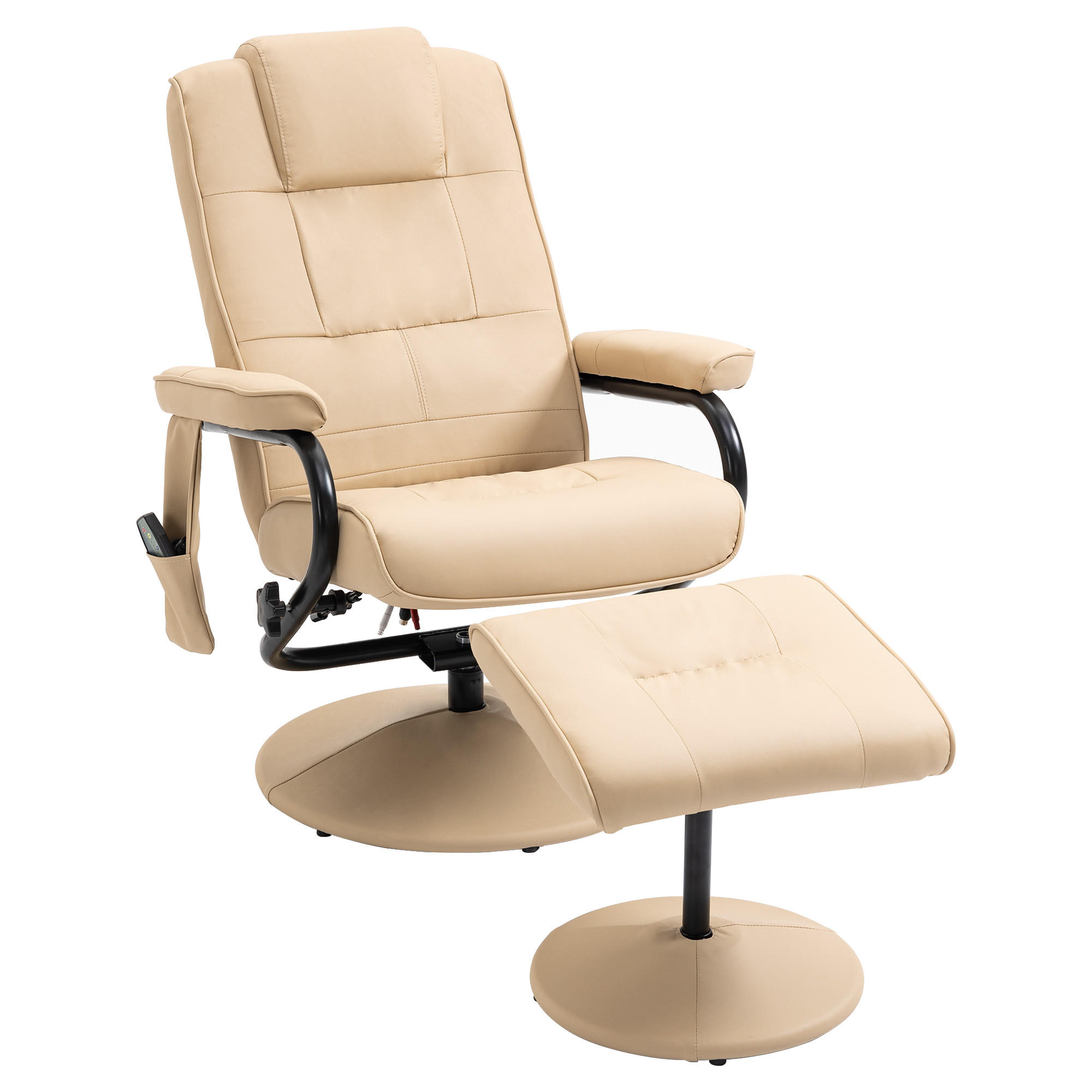 MASSAGESESSEL, Kunstleder, Creme - Weiß, Leder (84/95/77cm) - HOMCOM
