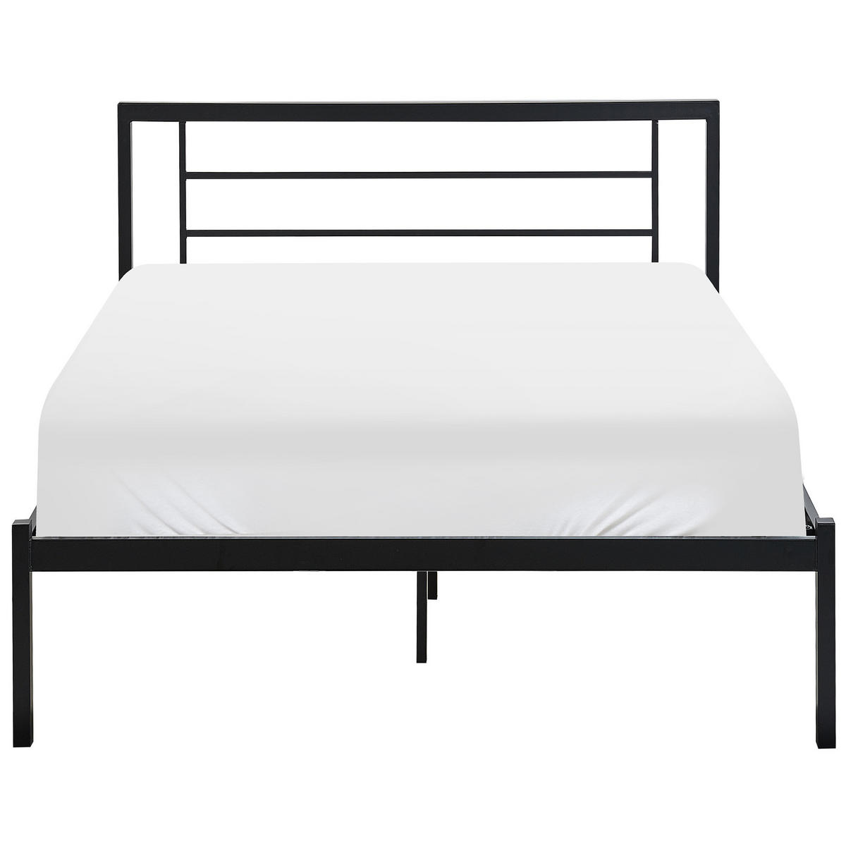 BETT mit Lattenrost 120/200 cm Schwarz Cusset - Schwarz, Metall (120/200cm) - Beliani