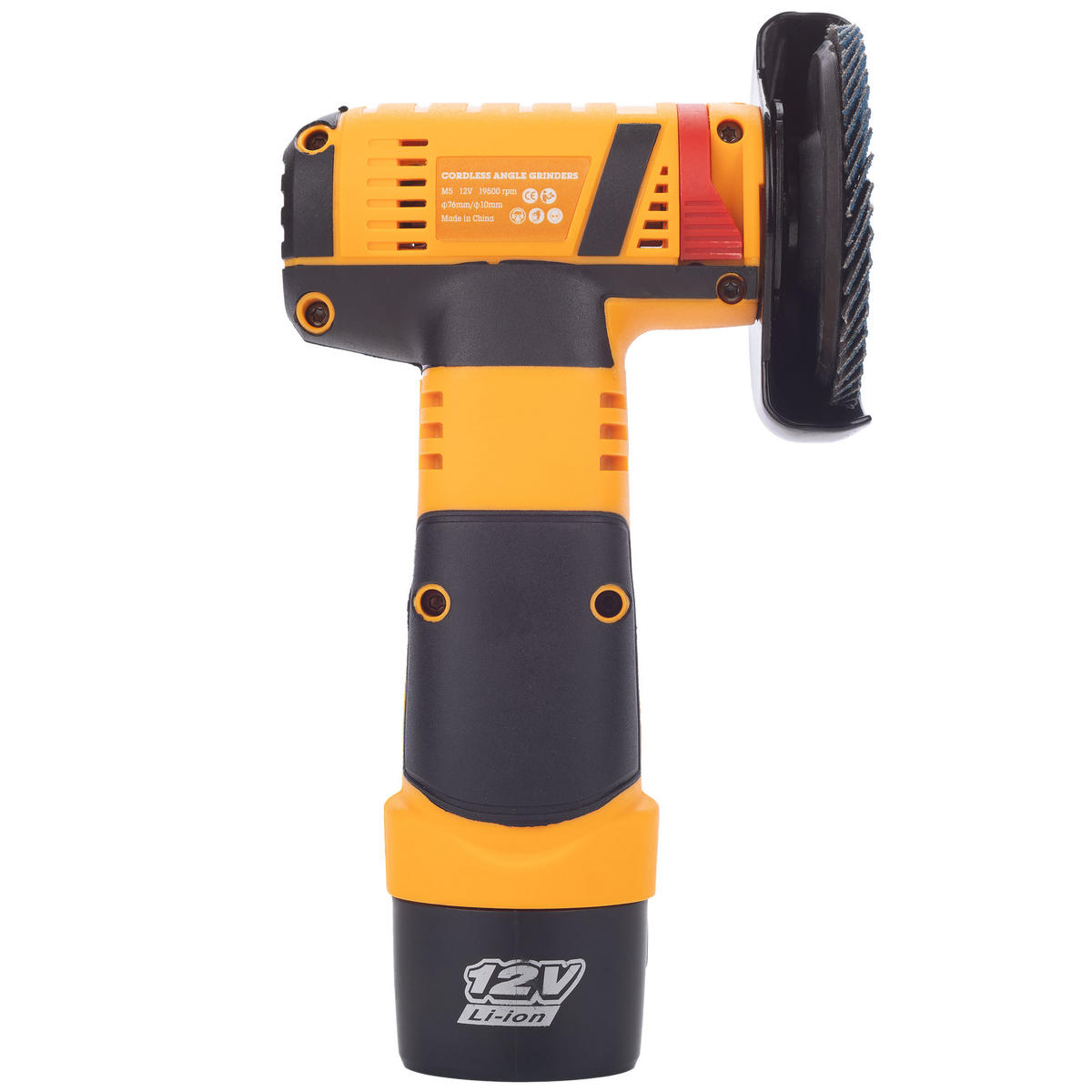 WINKELSCHLEIFER MBB12V, Akku 12 V, Ø 76 mm, M10 Welle, 19.500 U/min, 2 Akkus, Ladegerät, 2 Scheiben - Multicolor, Kunststoff/Metall (10/10/10cm)