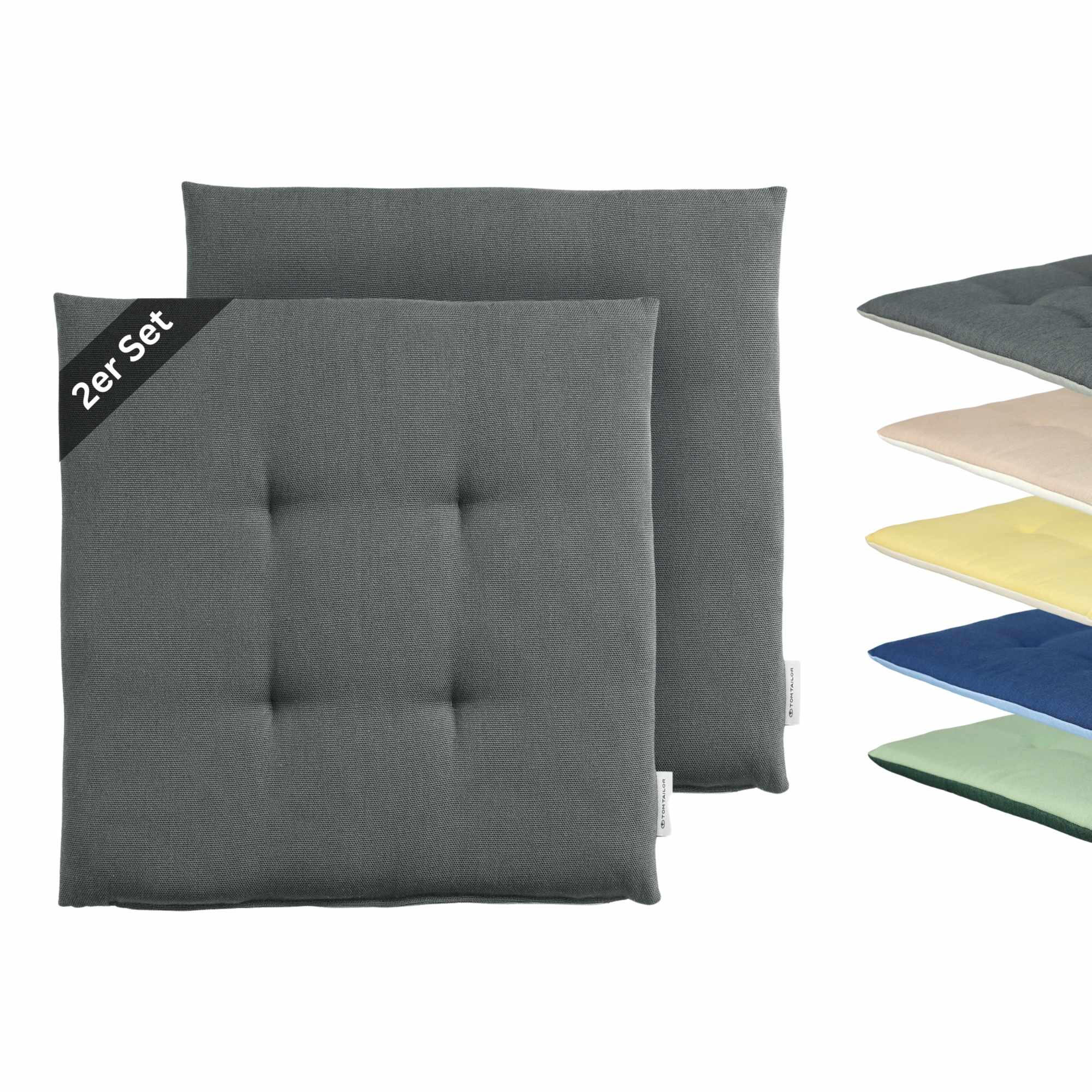 SITZKISSEN DOVE CHAIRPAD - Grau, Textil (40/40/2cm) - Tom Tailor