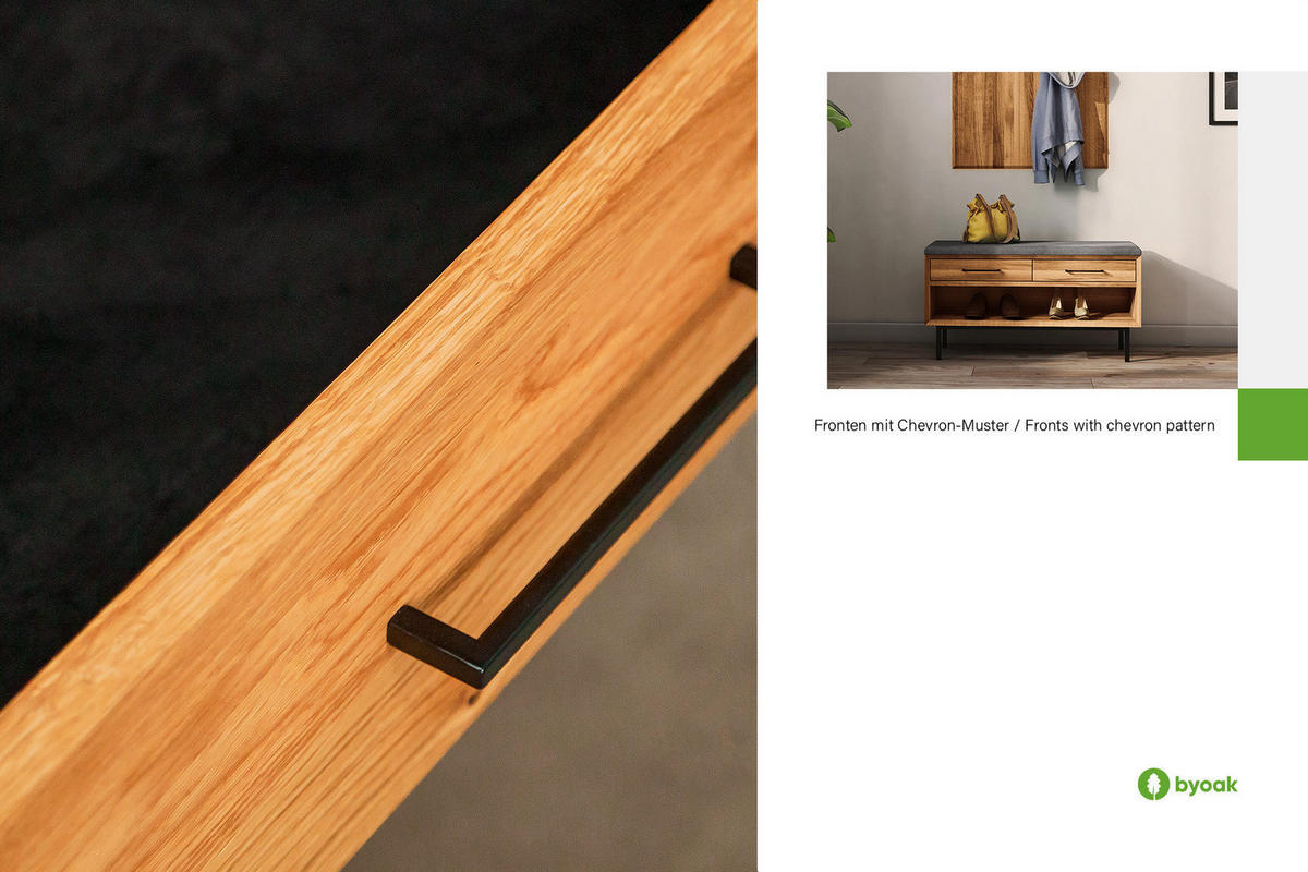 HALLENBANK LEON Kernbuche - Kernbuche, Holz (97/52/36cm) - byoak