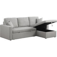 ECKSCHLAFSOFA Alain Hellgrau - Hellgrau, Textil (221/145cm) - Habitat Garten