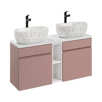 BADMÖBEL-SET 6 Teile - Iconic Rose I BM46 in Antique Rose/Weiß - Rosa/Weiß, Holz (140/46/46cm)