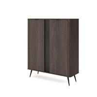 HIGHBOARD Terzo 2D Eiche Dunin mit Rillendekor - Schwarz Metallfüße - Eichefarben/Schwarz, Holz/Holzwerkstoff (113/134/38cm) - Ravio