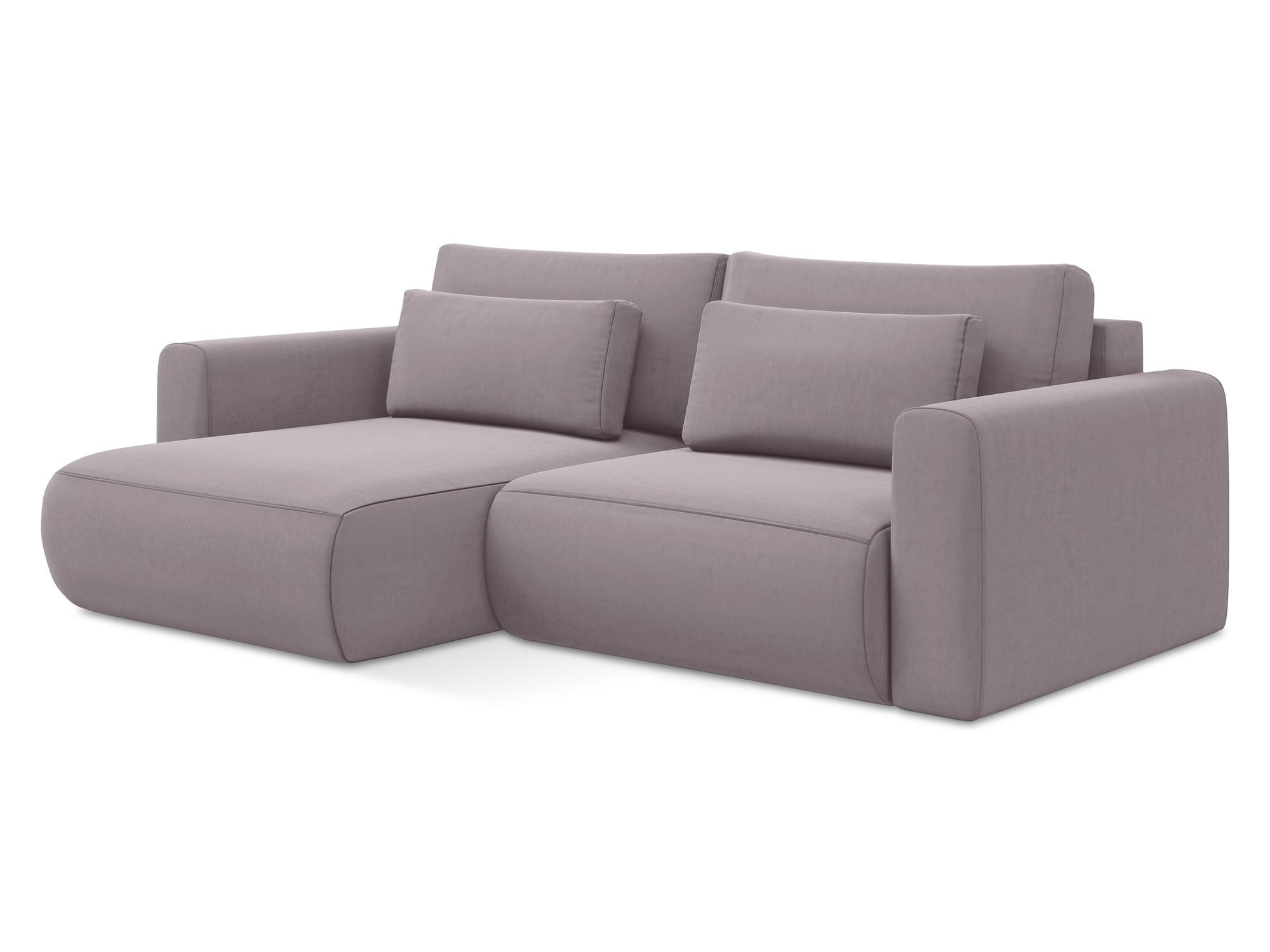 ECKSOFA mit Schlaffunktion Samt Stoff Violett - Lila/Flieder, Kunststoff/Textil (149/240cm) - Makamii