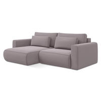 ECKSOFA mit Schlaffunktion Samt Stoff Violett - Lila/Flieder, Kunststoff/Textil (149/240cm) - Makamii
