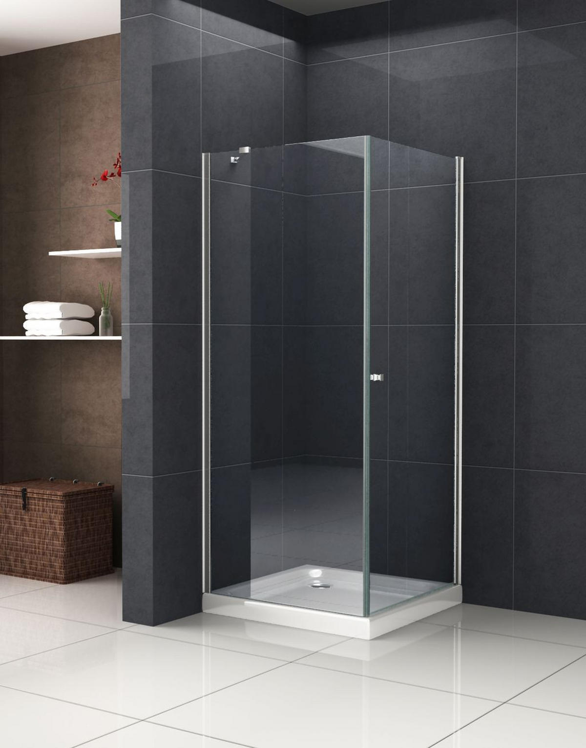 DUSCHKABINE DETO-FIX Klar 80 x 80 x 190 cm 6 mm ESG - Klar, Glas (80/80/190cm) - Glasdeals