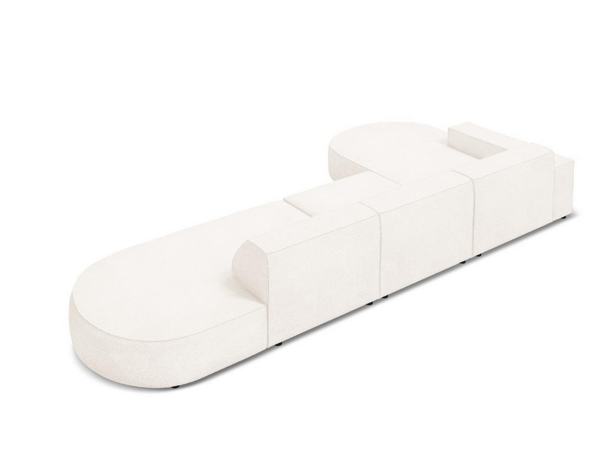 ECKSOFA links Jodie aus Boucle beige 4 Sitzplätze - Beige, Textil (166/342cm) - Micadoni
