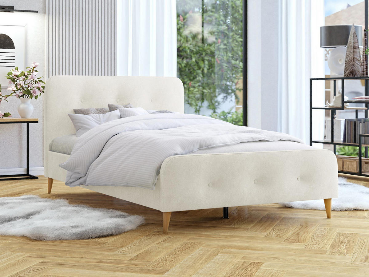 POLSTERBETT Loham New - Beige/Naturfarben, Holz/Holzwerkstoff (160/200cm) - MIRJAN24