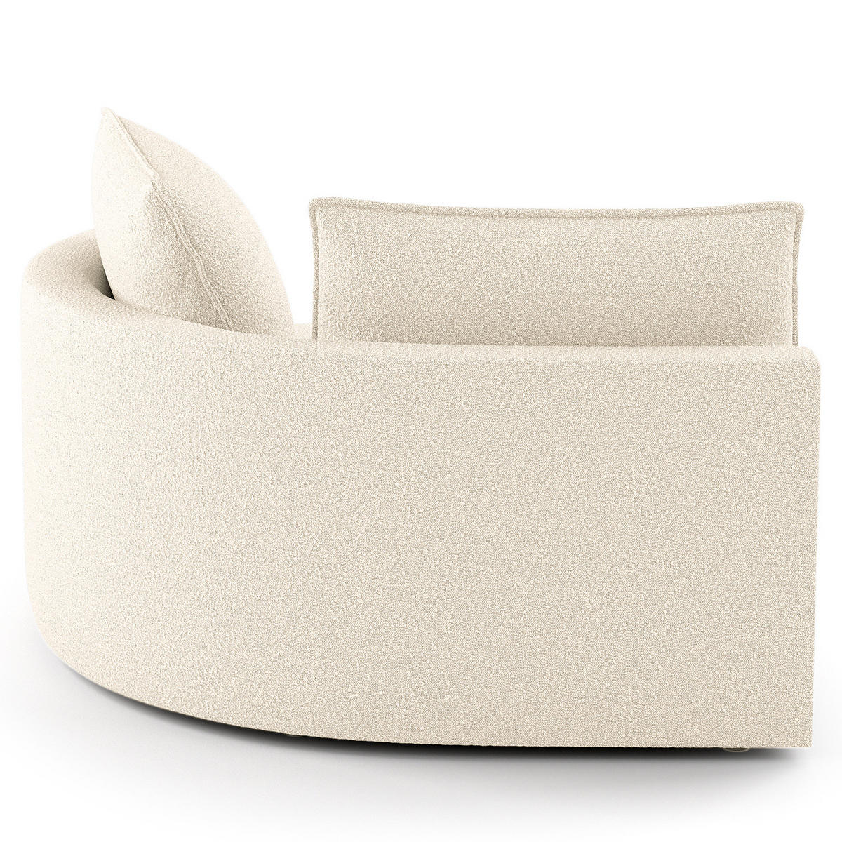 OTTOMANE - modular - Creme/Schwarz, Kunststoff/Textil (126/82/154cm) - home24