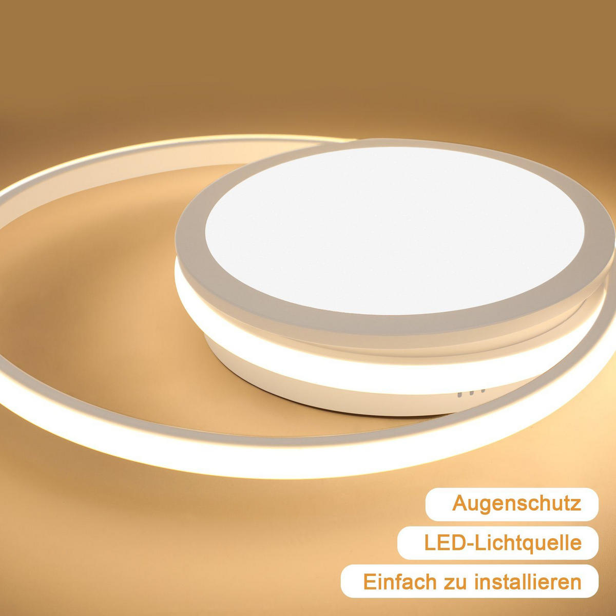 LED-DECKENLEUCHTE Bruno 47/47/7 cm - Weiß, Metall (47/47/7cm) - Nettlife
