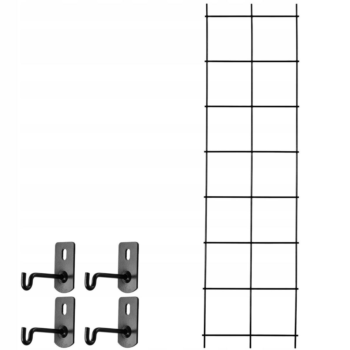 BLUMENGITTER 35 x 120 cm, Schwarz - Schwarz, Metall (35/120cm) - KADAX