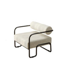 SESSEL Cord Beige mit Metallgestell - Beige, Textil/Metall (68.5/70.5/73cm) - WISHDOR