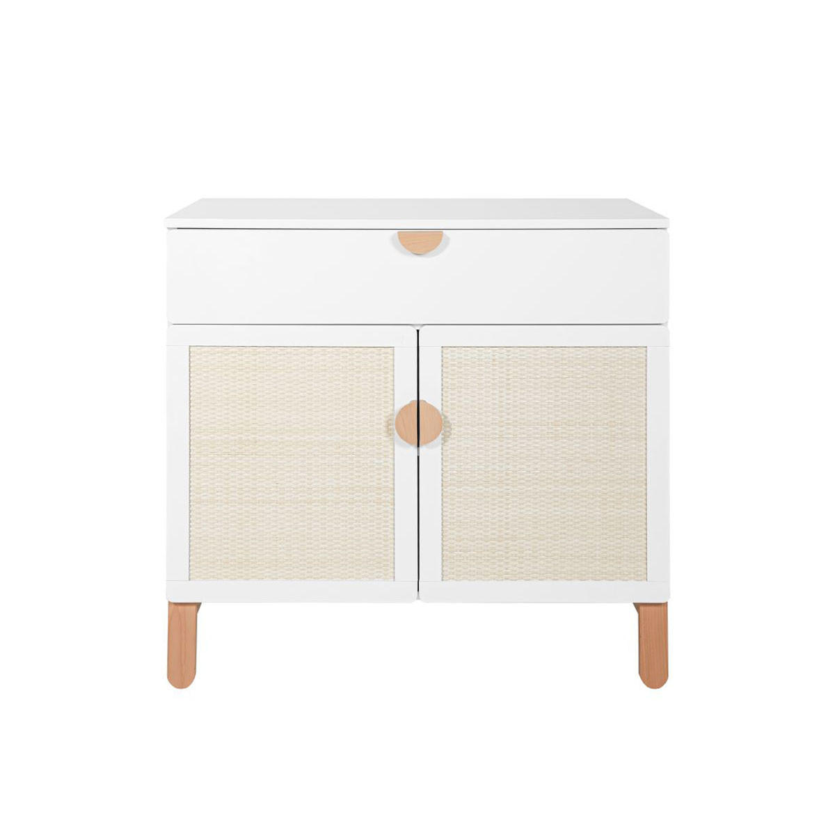 KINDERKOMMODE Laurie Weiß und Holz - Weiß, Holzwerkstoff (90/90/50cm) - Petits-meubles