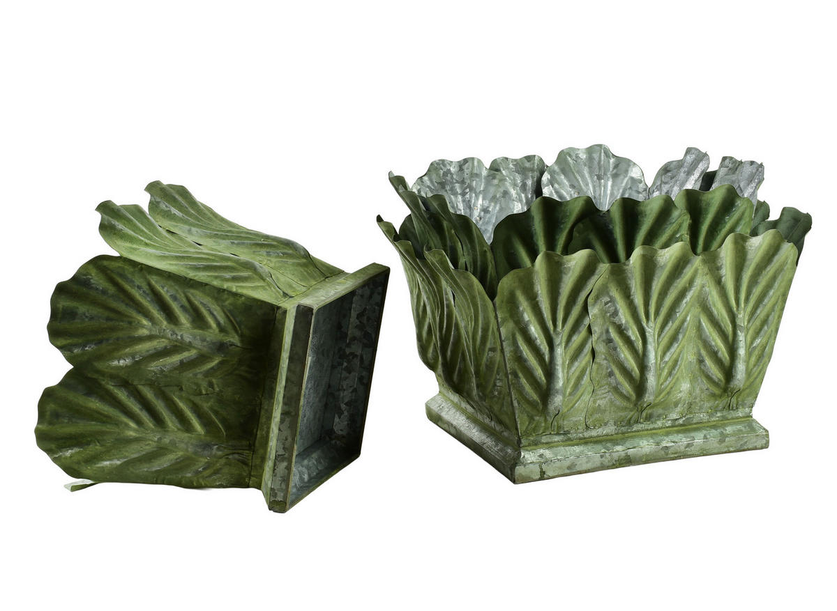 BLUMENTOPF Marina 2er Set Grün 32/32/20 cm Metall - Grün, Metall (32/20/32cm) - Mondex