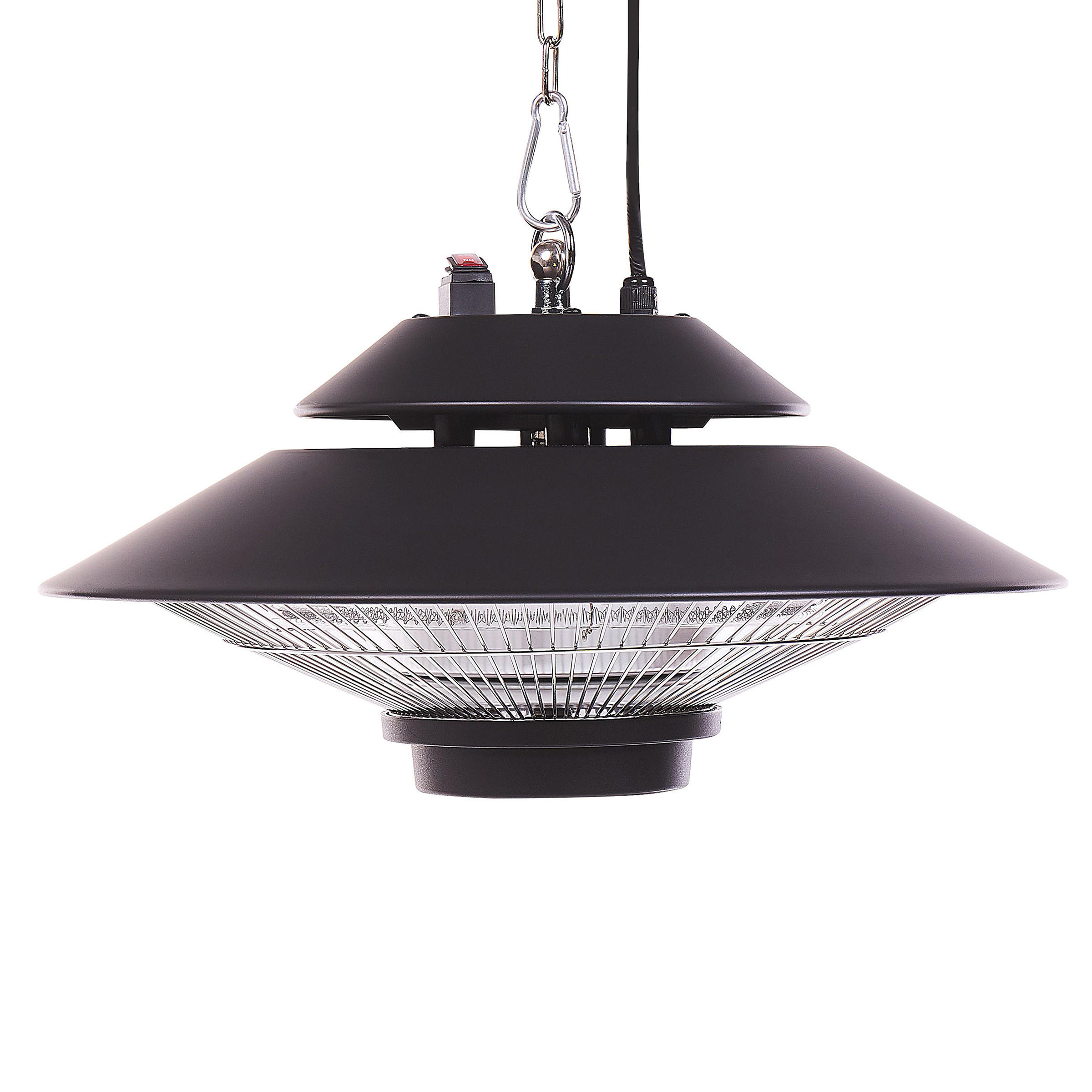 TERRASSENSTRAHLER Schwarz Merapi - Schwarz, Metall (44/196/44cm) - Beliani