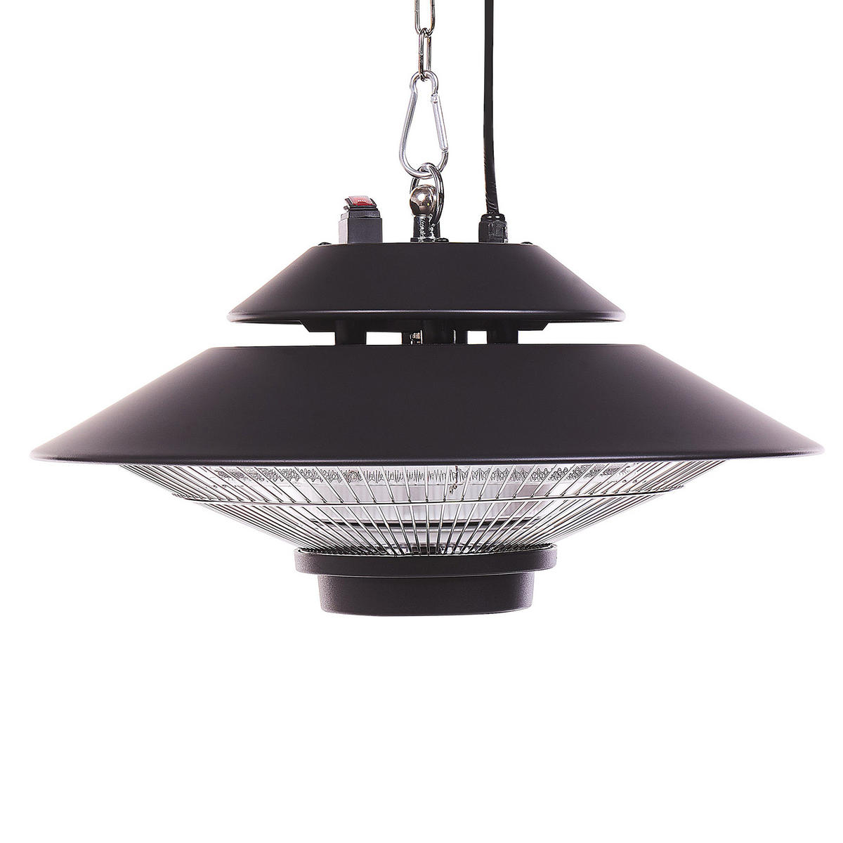 TERRASSENSTRAHLER Schwarz Merapi - Schwarz, Metall (44/196/44cm) - Beliani