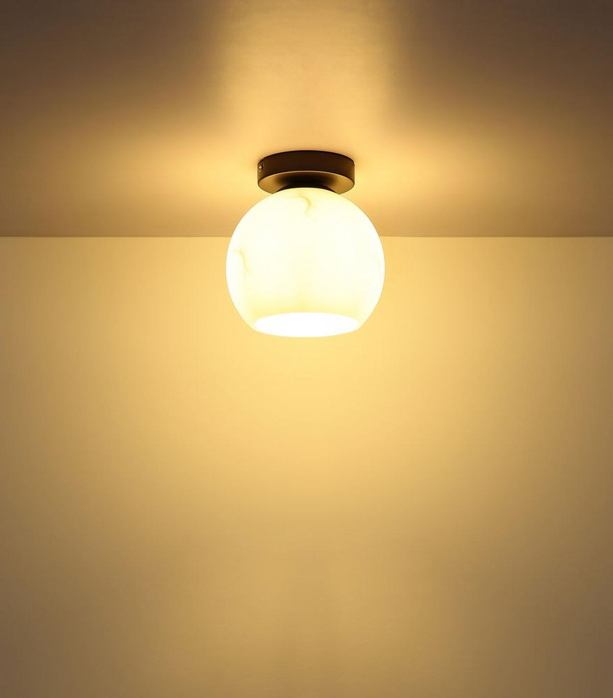 DECKENLEUCHTE RAGUSA Metall Schwarz-Chrom matt - Schwarz, Glas (20/20/21cm) - Globo Lighting