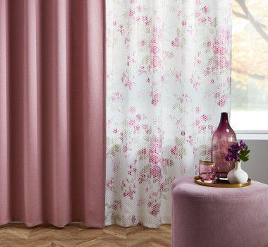 Vorhang Auf Bei Xlutz Vorhang In Rosa Und Blumenmuster