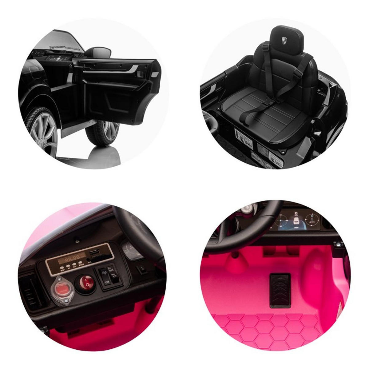 ELEKTROAUTO Porsche Cayenne rosa Vierradfederung Fernbedienung Gurt - Rosa, Kunststoff (103/63/54cm) - Chipolino