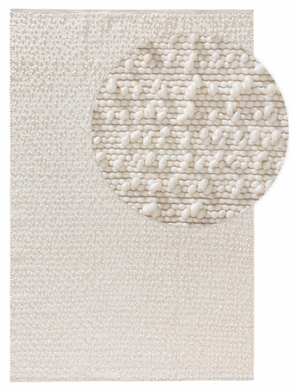 WOLLTEPPICH Lana Cream 120x170 cm - Creme, Textil (120/170cm) - benuta Pure