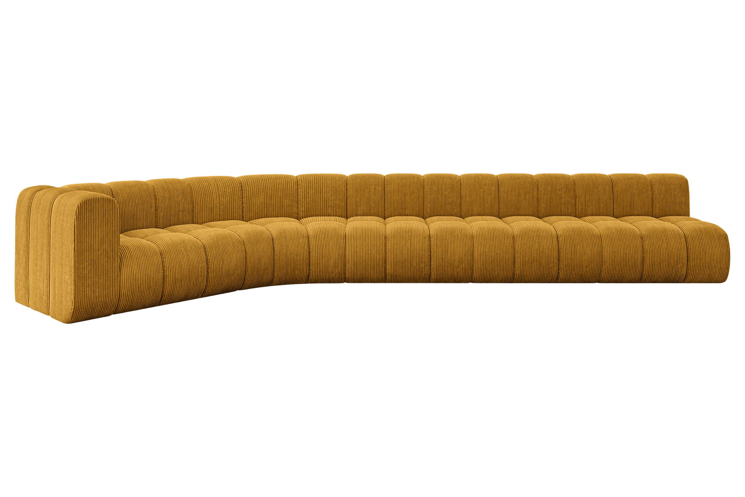 ECKSOFA modulares Sofa Karex-L3 - 490x194x70 cm Senfgelb - Currygelb, Holzwerkstoff/Textil (490/194cm) - ALTDECOR
