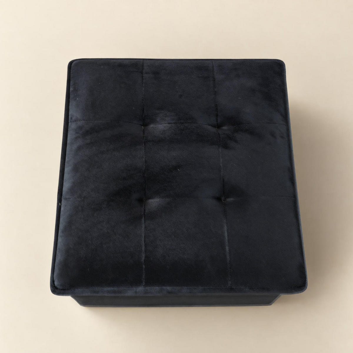 SAMTSTOFFHOCKER mit Stauraum 38/38/38 cm - Schwarz, Textil (38/38/38cm) - SCENA LIVING