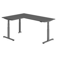 ECKSCHREIBTISCH elektrisch höhenverstellbar L-Form 160/200/74 cm in Graphitfarben/Graphitfarben - Graphitfarben, Holzwerkstoff (160/200/74cm) - bümö
