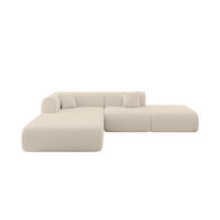 ECKSOFA Ottomane Links OVLY-L 289x176x71 Dunkelbeige Bouclé - Schwarz/Cappuccino, Holzwerkstoff/Kunststoff (176/289cm) - ALTDECOR