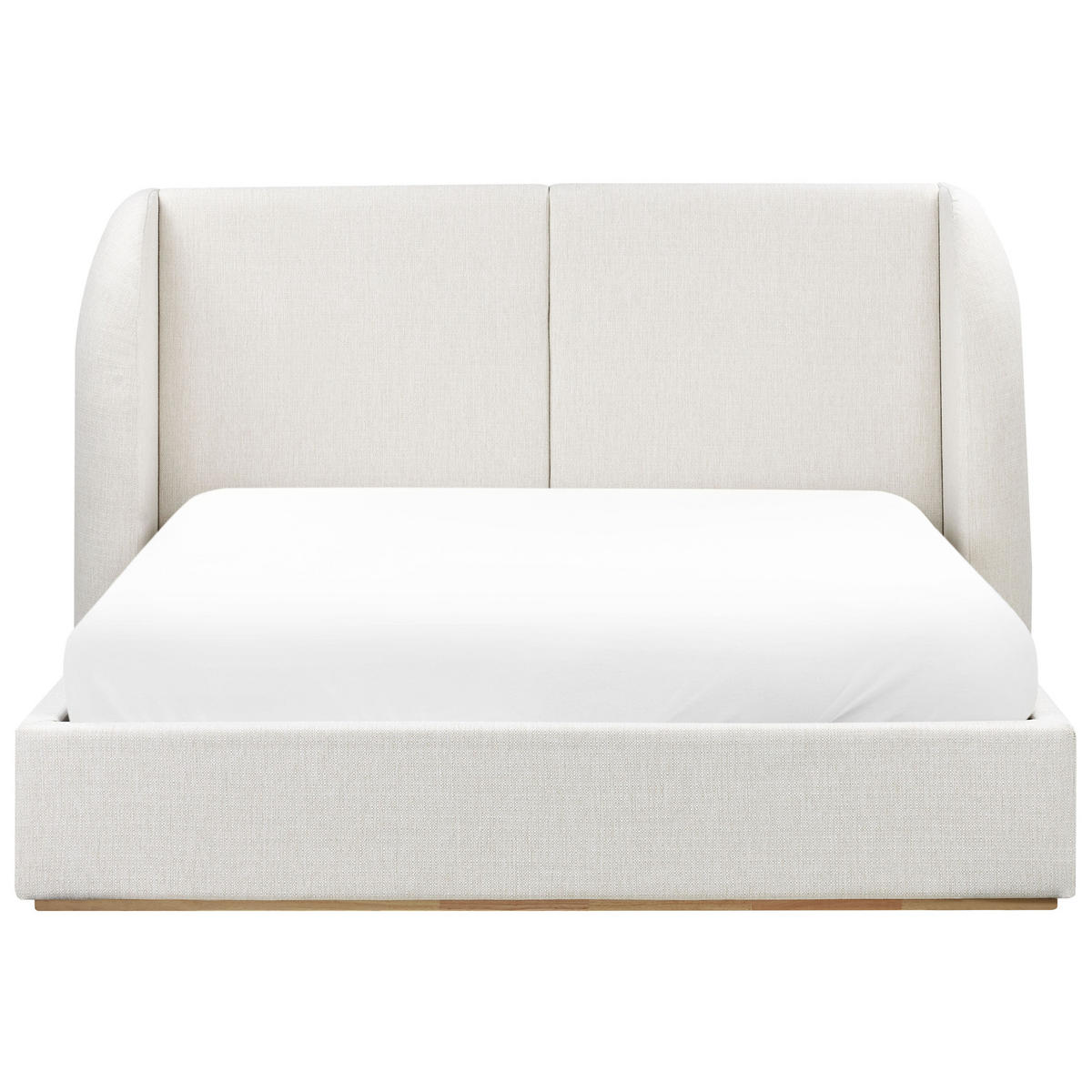 BETT mit Stauraum 160/200 cm Stoff Cremeweiß Monestier - Creme, Textil (160/200cm) - Beliani