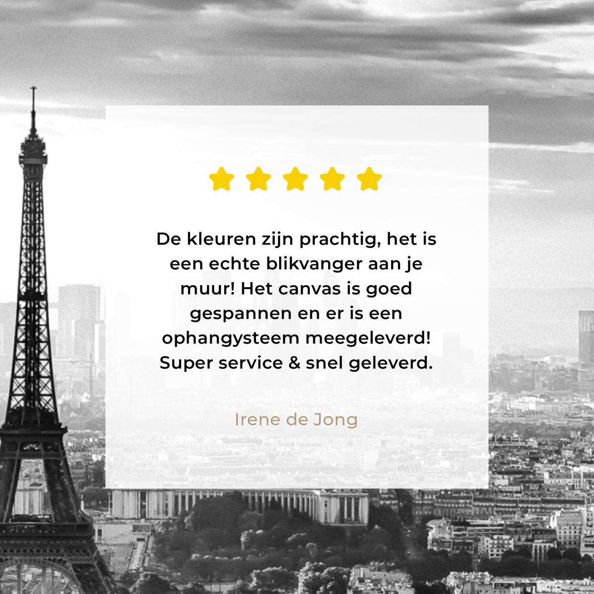 LEINWANDBILD Paris - Skyline - Eiffelturm - Stadt - Wolken 50x50 cm - Dunkelgrau, Textil (50/50cm) - MuchoWow