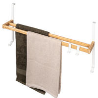 TÜR-HÄNGEREGAL, Metall, Bambus, weiß - Weiß, Metall (65.5/36/15cm) - eluno