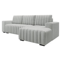 ECKSOFA Hugo, Seite: Rechts - Dunkelbraun/Silberfarben, Holz/Textil (240/140cm)