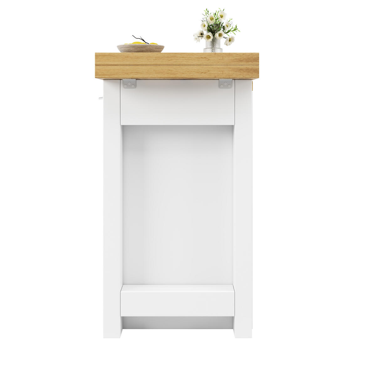 BARTISCH DE-38584 ausziehbar 120-197 cm 360° drehbar Eiche/Weiß - Weiß, Holzwerkstoff (40/120/72cm) - ComfortXL