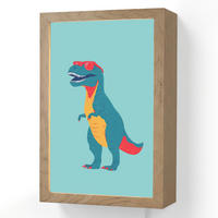 NÁSTĚNNÁ LAMPA Dinosaurus - Modrá - Sluneční brýle 20x30 cm - světle modrá, kompozitní dřevo (20/30/8cm) - OnlyWow