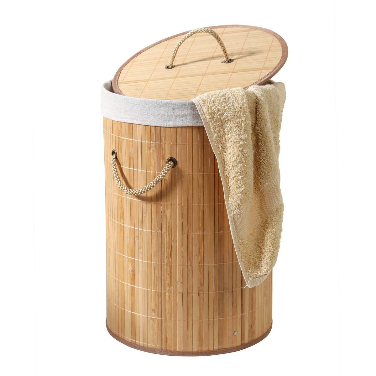 WÃ„SCHEKORB aus bambus 60l 40/40/50 cm - Apfelbaumfarben, Holz (40/50/42cm) - Calicosy