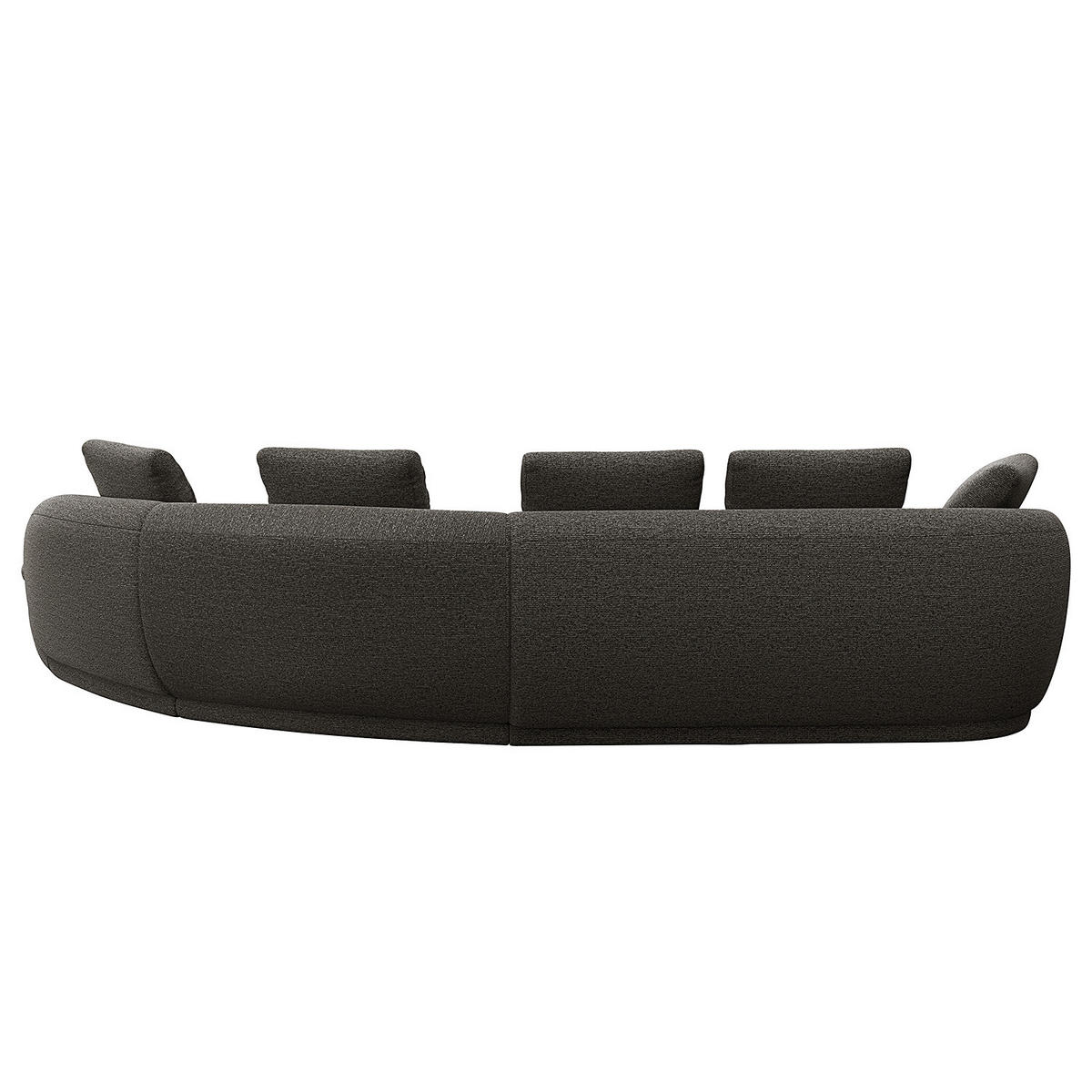 ECKSOFA mit Rundecke - Anthrazit/Schwarz, Kunststoff/Textil (340/225cm) - home24