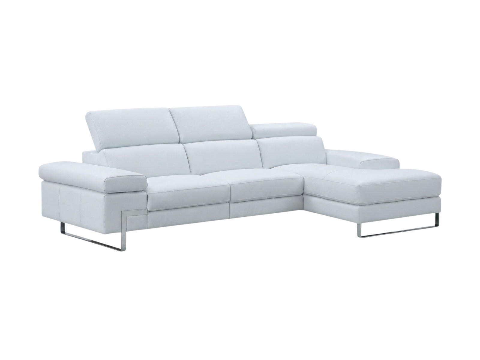 ECKSOFA Lete Echtleder Weiß - Weiß, Leder/Metall (160/232cm)