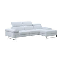 ECKSOFA Lete Echtleder Weiß - Weiß, Leder/Metall (160/232cm)