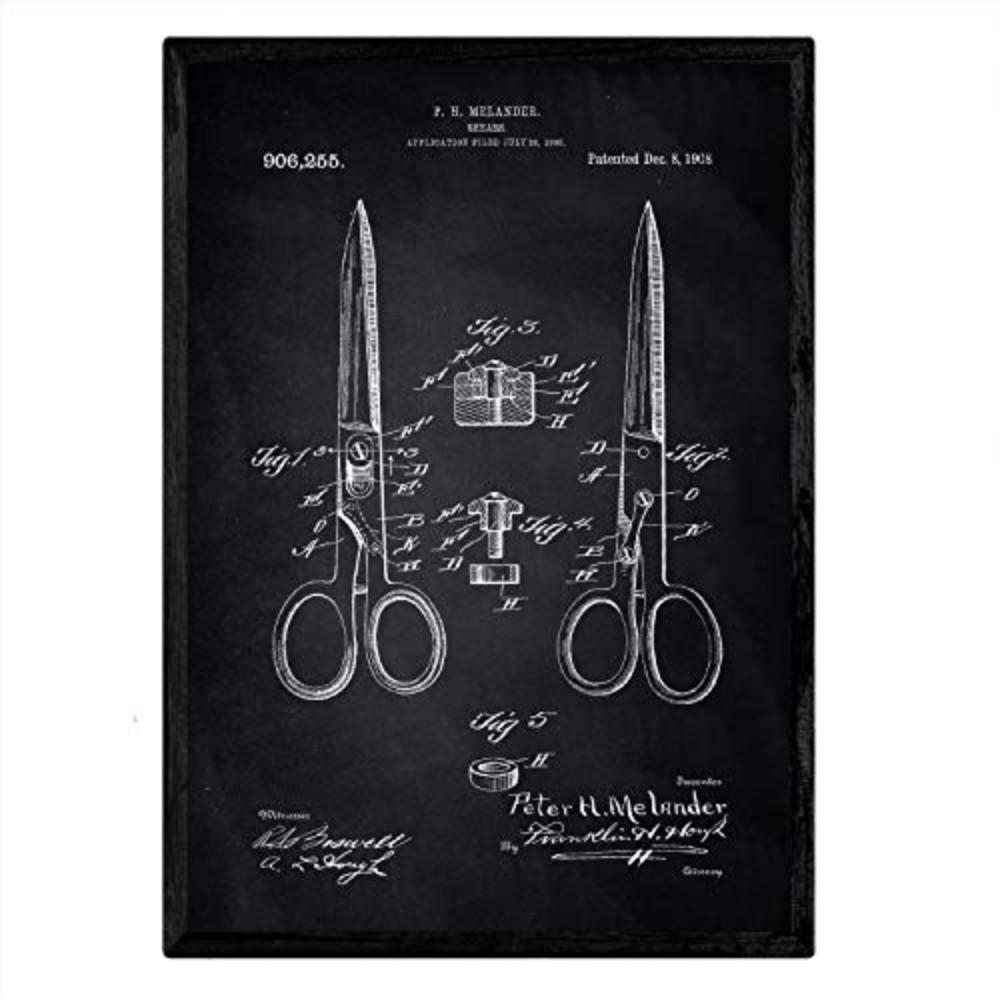 POSTER Schere Patent A3 Rahmenlos - Klar, Papier (29.7/5/42cm) - Nacnic
