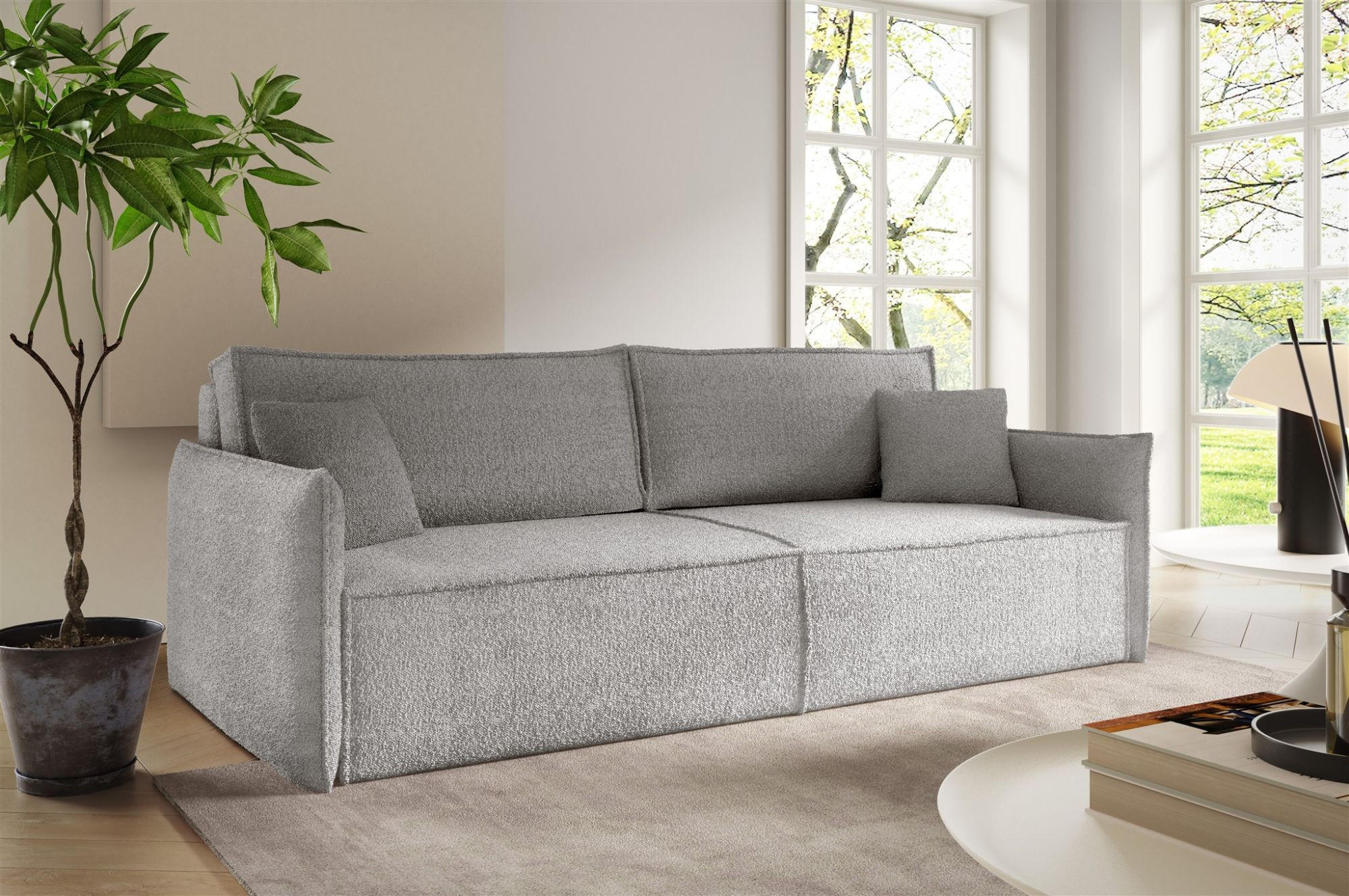 SCHLAFSOFA Lagos - Grau, Holzwerkstoff/Textil (221/70/105cm) - Fun Möbel