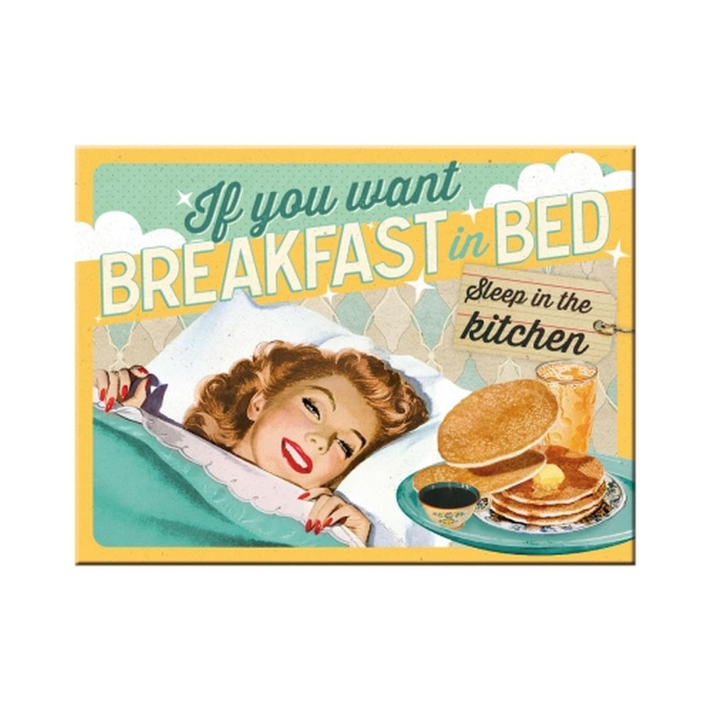 MAGNET 6/8 cm Say it 50's Breakfast in Bed - Multicolor, Metall (8/6/0.1cm) - Nostalgic-Art